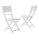 Cami Outdoor Foldable Dining Chair Set of 2, Slatted White