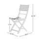 Cami Outdoor Foldable Dining Chair Set of 2, Slatted White