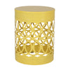Kemo Outdoor End Table Round 14 Inch Cutout Design Yellow Frame