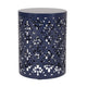 Kemo Outdoor End Table Round 14 Inch Cutout Design Navy Blue