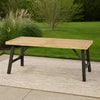 Wren Outdoor Dining Table, Rectangular 71 Inch, Brown and Black Wood