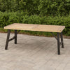 Wren Outdoor Dining Table, Rectangular 71 Inch, Brown and Black Wood