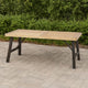 Wren Outdoor Dining Table, Rectangular 71 Inch, Brown and Black Wood