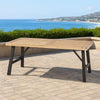 Wren Outdoor Dining Table, Rectangular 71 Inch, Brown and Black Wood
