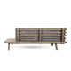 Deco Outdoor Sofa 2 Seater Gray Fabric Brown Slatted Wood 76 Inch BM324060