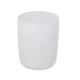 End Table White Faux Concrete Round 15 Inch Top Natural White BM324061
