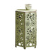 Liana Outdoor Side Table Hexagonal 14 Inch Sunburst Cut Out Green