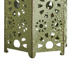 Liana Outdoor Side Table Hexagonal 14 Inch Sunburst Cut Out Green
