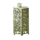 Liana Outdoor Side Table, Hexagonal 14 Inch, Sunburst Cut Out, Green
