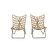 Fordy Outdoor Chair Set of 2 Curved Seat Brown Rattan Black Metal BM324066