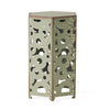 Silva Accent Table Set of 2 Hexagonal Top Cut Pattern Green Iron