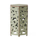 Silva Accent Table Set of 2 Hexagonal Top Cut Pattern Green Iron