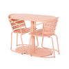 Monalisa 3 Piece Outdoor Bistro Set with 1 Oval Table, 2 Chairs, Pink