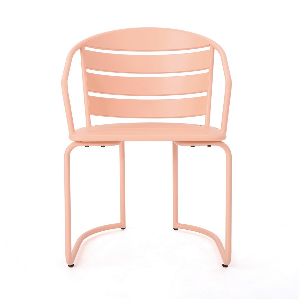 Monalisa 3 Piece Outdoor Bistro Set with 1 Oval Table, 2 Chairs, Pink