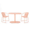 Monalisa 3 Piece Outdoor Bistro Set with 1 Oval Table, 2 Chairs, Pink