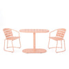 Monalisa 3 Piece Outdoor Bistro Set with 1 Oval Table, 2 Chairs, Pink