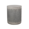 Outdoor Side End Table, Round Top Gray Faux Concrete, Round 16 Inch