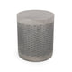 Outdoor Side End Table Round Top Gray Faux Concrete Round 16 Inch BM324075
