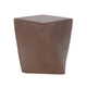 Outdoor Side End Table Twisted Cube Shape Brown Faux Concrete 21 Inch BM324076