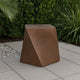 Outdoor Side End Table, Twisted Cube Shape Brown Faux Concrete 21 Inch