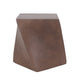 Outdoor Side End Table, Twisted Cube Shape Brown Faux Concrete 21 Inch