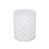 Outdoor End Table Round 15 Inch Top Antique White Faux Concrete BM324079