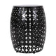 Miami Outdoor End Table Cutout Design Round 17 Inch Black Iron