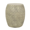 Outdoor End Table Antique Yellow Faux Concrete Round 18 Inch BM324087