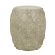 Outdoor End Table Antique Yellow Faux Concrete Round 18 Inch BM324087