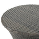 Loco Outdoor Side Table, Hourglass Shape, Round 20 Inch, Gray Rattan