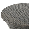 Loco Outdoor Side Table Hourglass Shape Round 20 Inch Gray Rattan