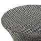 Loco Outdoor Side Table Hourglass Shape Round 20 Inch Gray Rattan