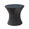 Loco Outdoor Side Table Hourglass Shape Round 20 Inch Black Rattan
