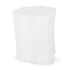 Outdoor End Table, Tree Stump Design, White Concrete Frame, 16 Inch