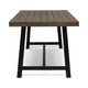 Leslee Outdoor Dining Table Brown Top Black Wood Rectangular 79 Inch BM324092