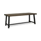 Leslee Outdoor Dining Table, Brown Top, Black Wood Rectangular 79 Inch
