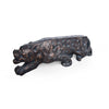 Outdoor Garden Bench, Leopard Faux Concrete, Copper Finish, 52 Inch