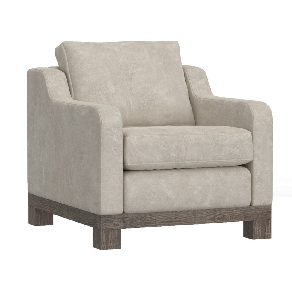 Sama Accent Armchair, Decor Pillow, White, Solid PIne Wood by Casagear Home