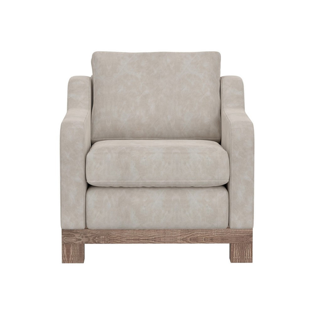 Sama Accent Armchair Decor Pillow White Solid PIne Wood by Casagear Home