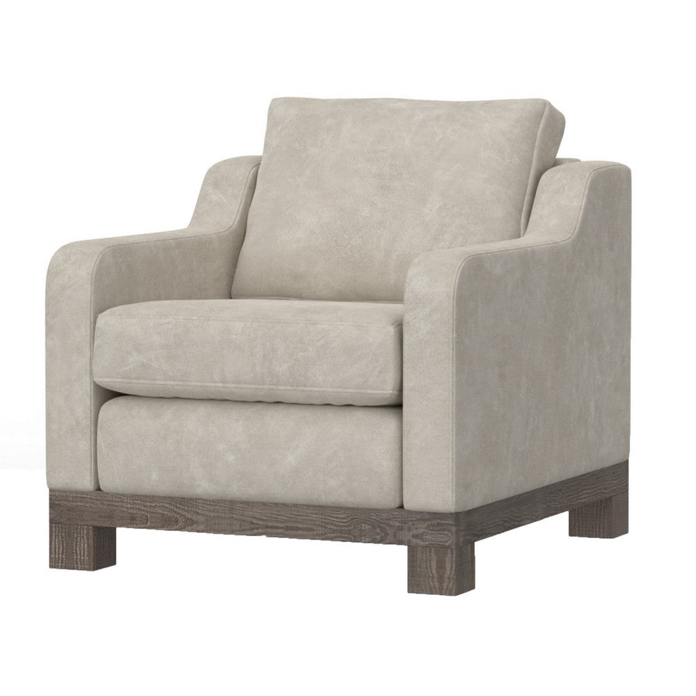 Sama Accent Armchair Decor Pillow White Solid PIne Wood by Casagear Home