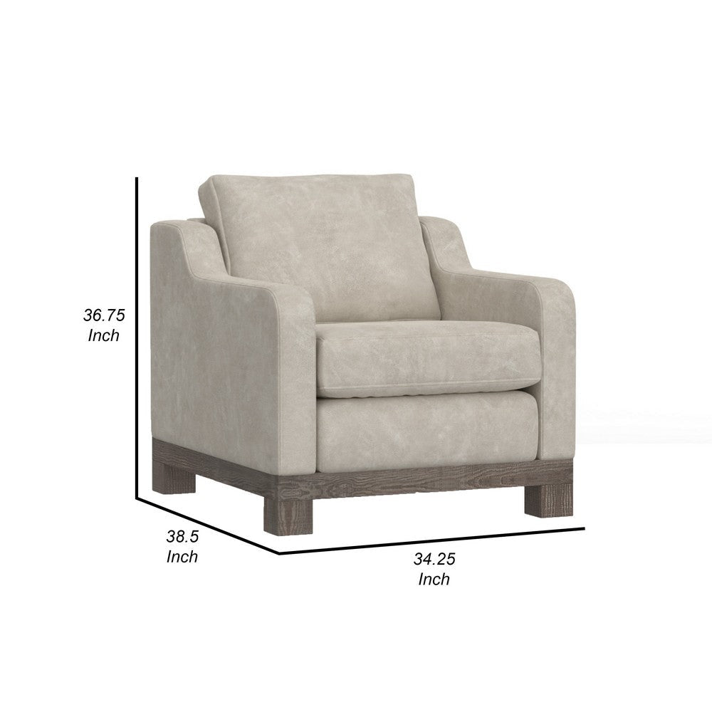 Sama Accent Armchair Decor Pillow White Solid PIne Wood by Casagear Home
