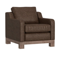 Sama Accent Armchair, Decor Pillow, Brown, Solid PIne Wood by Casagear Home