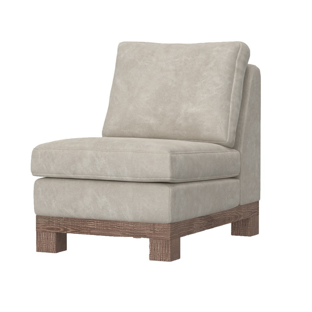 Sama Modular Armless Chair Decor Pillow White Brown by Casagear Home