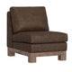 Sama Modular Armless Chair, Decor Pillow, Brown, Pine Wood by Casagear Home