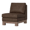 Sama Modular Armless Chair Decor Pillow Brown Pine Wood by Casagear Home