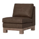 Sama Modular Armless Chair Decor Pillow Brown Pine Wood by Casagear Home