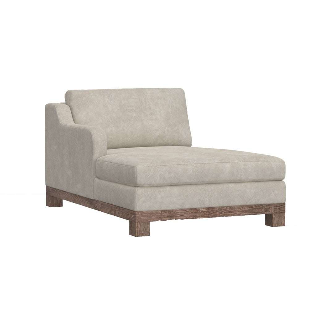 Sama 67" Left Chaise, Accent Pillow, Brown Pine Wood, White by Casagear Home