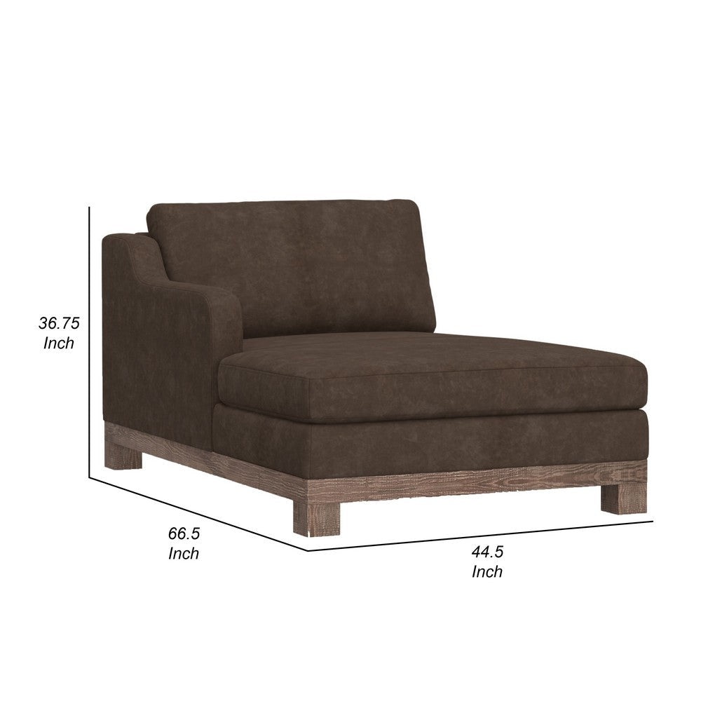 Sama 67’’ Left Chaise Accent Pillow Brown Fabric Pine Wood by Casagear Home