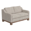 Sama 60" Loveseat, 2 Accent Pillows, White Fabric, Pine Wood by Casagear Home