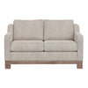 Sama 60’’ Loveseat 2 Accent Pillows White Fabric Pine Wood by Casagear Home
